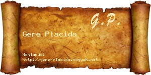Gere Placida névjegykártya